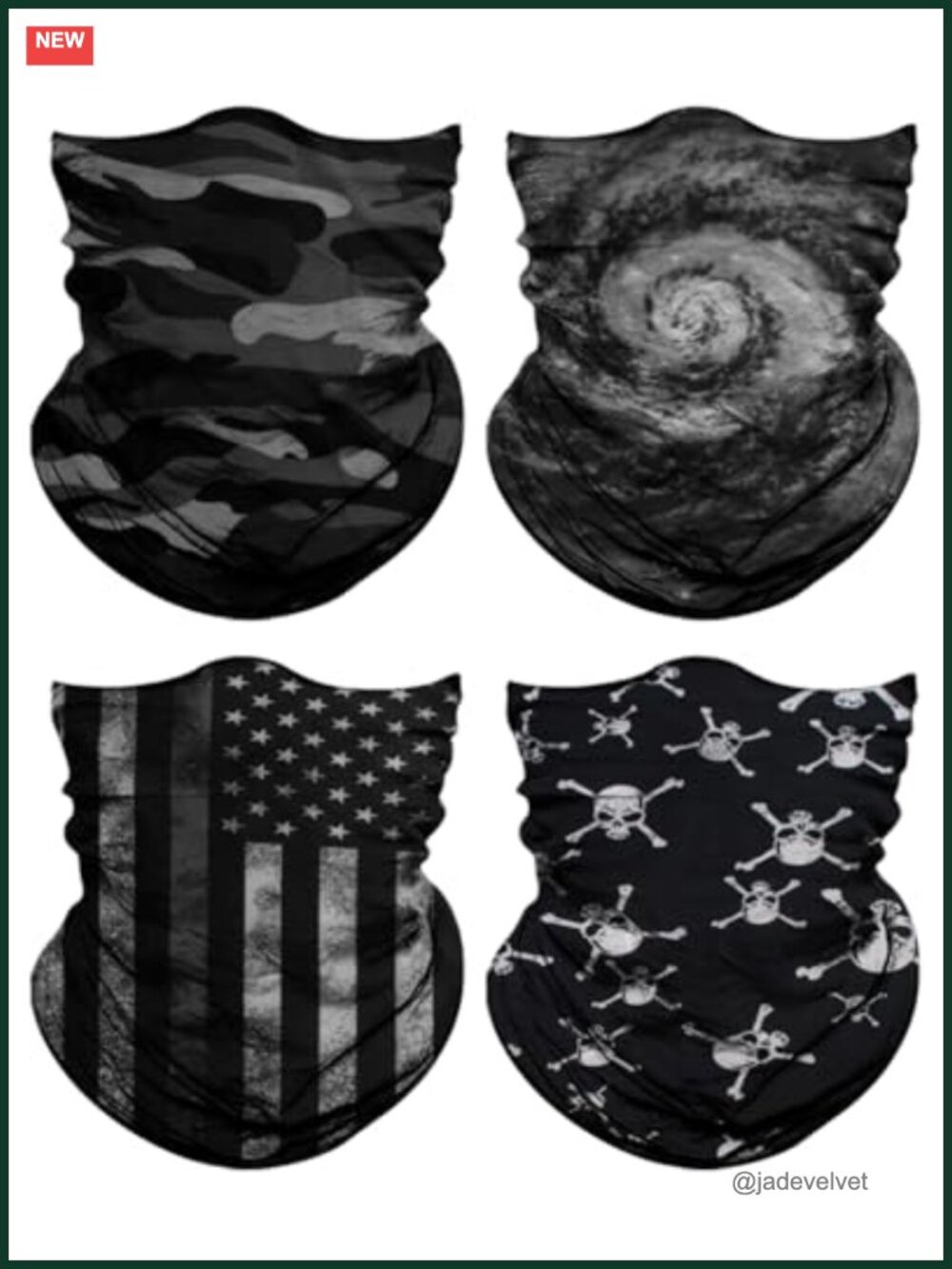 4-Pack Microfiber Neck Gaiter Face Mask Head Wrap Balaclava for Running Cycling